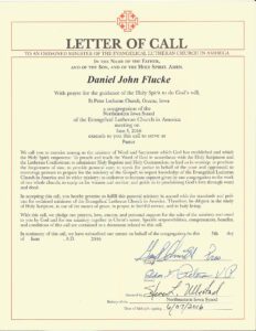 ELCA Letter of Call