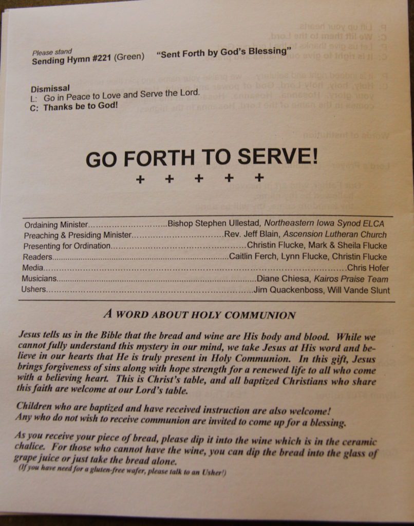 Flucke Ordination Bulletin 5