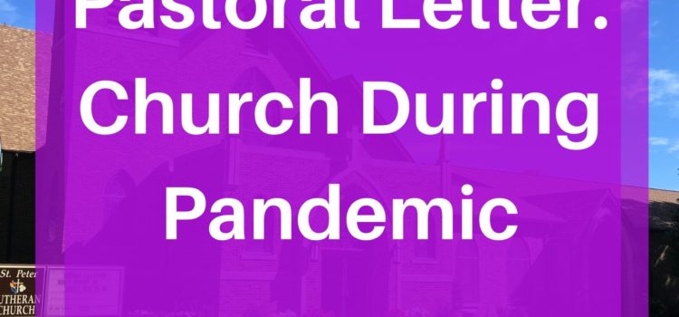 April 2020 Newsletter: Pastoral Letter on Pandemic