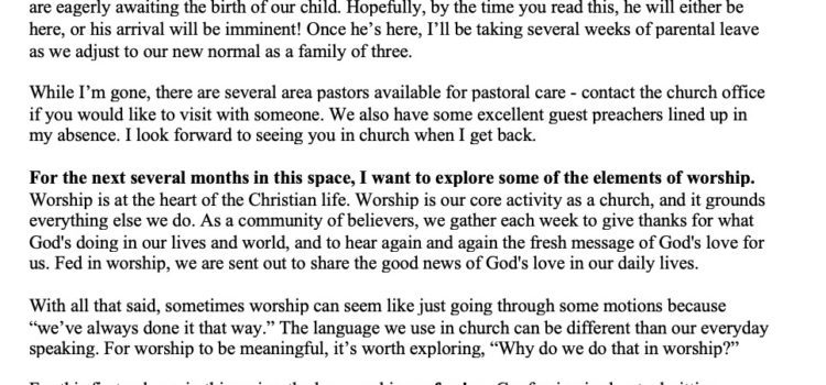 Newsletter Worship Whys: Confessing the Truth