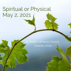 Sermon for May 2, 2021 – Spiritual or Physical
