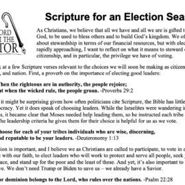 November, 2020, Newsletter Column: Scripture for an Election Season